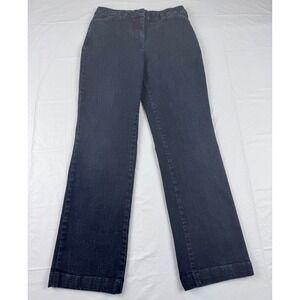 Talbots Heritage Trouser Jeans Womens 4 Dark Wash Straight Leg Denim Blue Pants